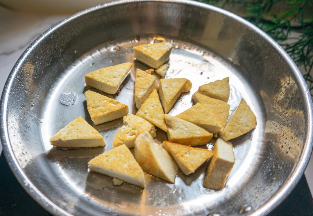 Terik Tahu Tempe (Tofu and Tempeh Stew in Coconut Milk) 12 first step to make terik tahu tempe, pan-fry the tahu / tofu