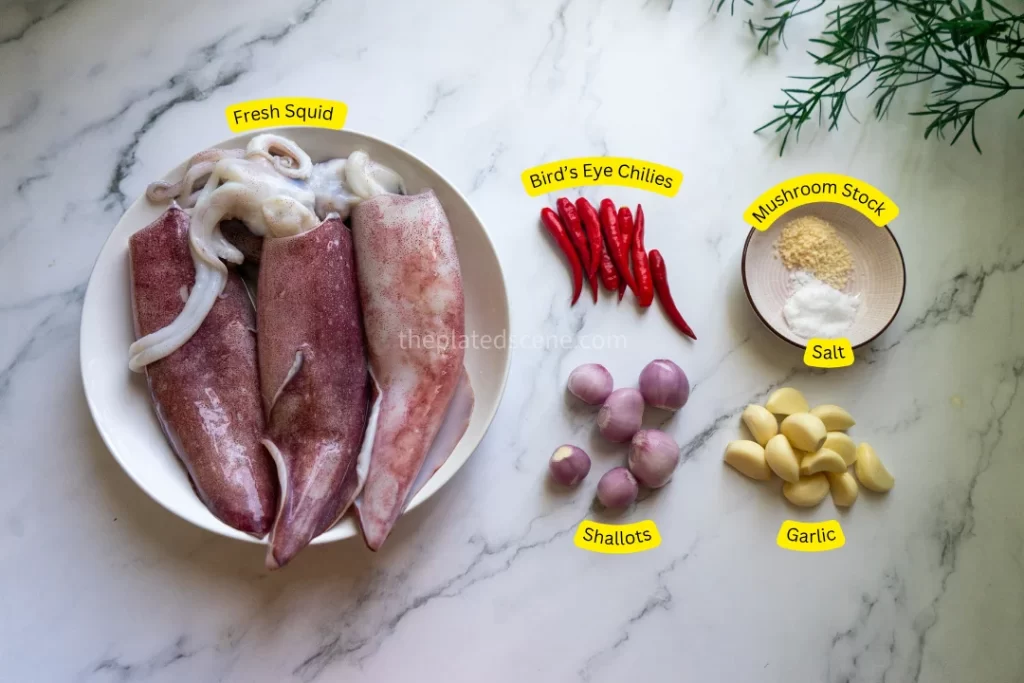 Cumi Saus Hitam: Indonesian Squid in Spicy Black Ink Sauce 6 Cumi Saus Hitam Step 01