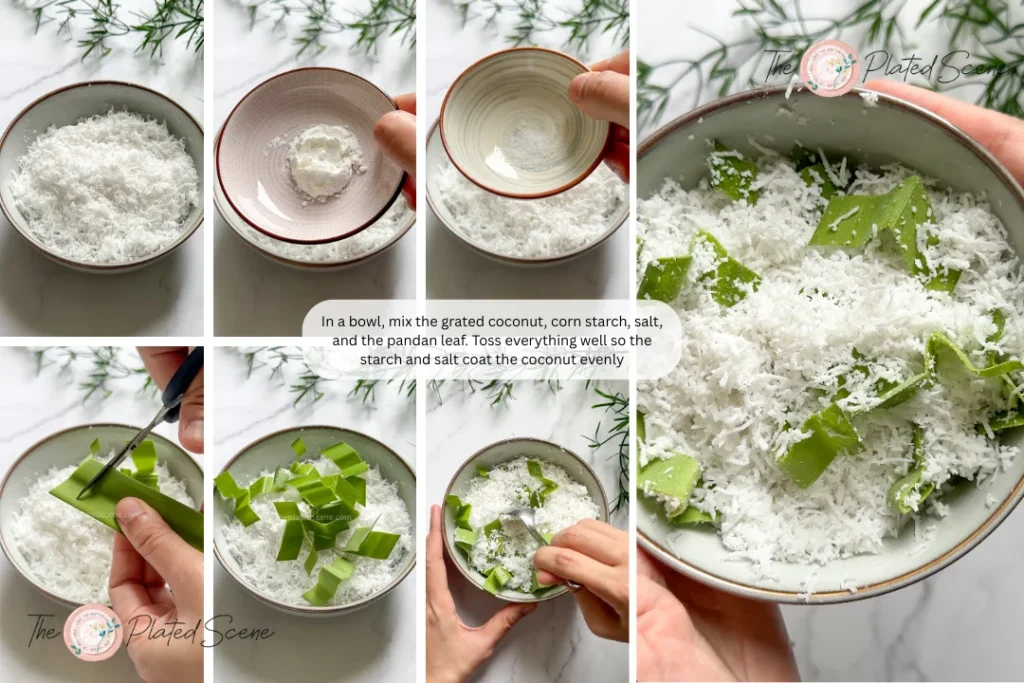 Easy Putu Ayu (Pandan Coconut Blossom Cakes) Recipe 9 Putu Ayu Step 03